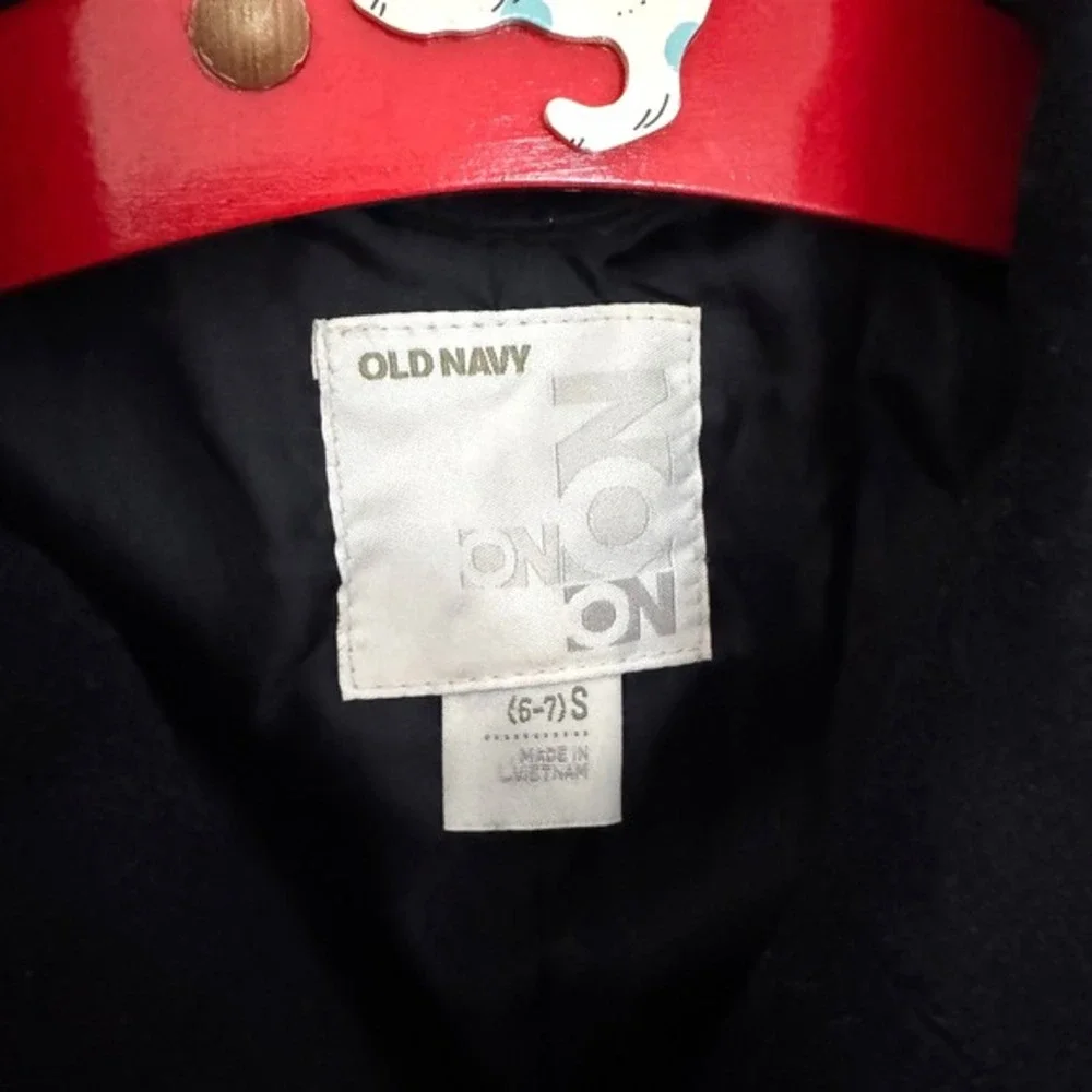 Vintage Old Navy Boys Navy Blue Wool Double‎ Breasted Pea Coat Size Small 6-7